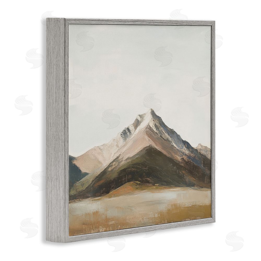 Petal Prints Design Solemn Mountain Landscape Gray Framed Giclee Wall Art Print