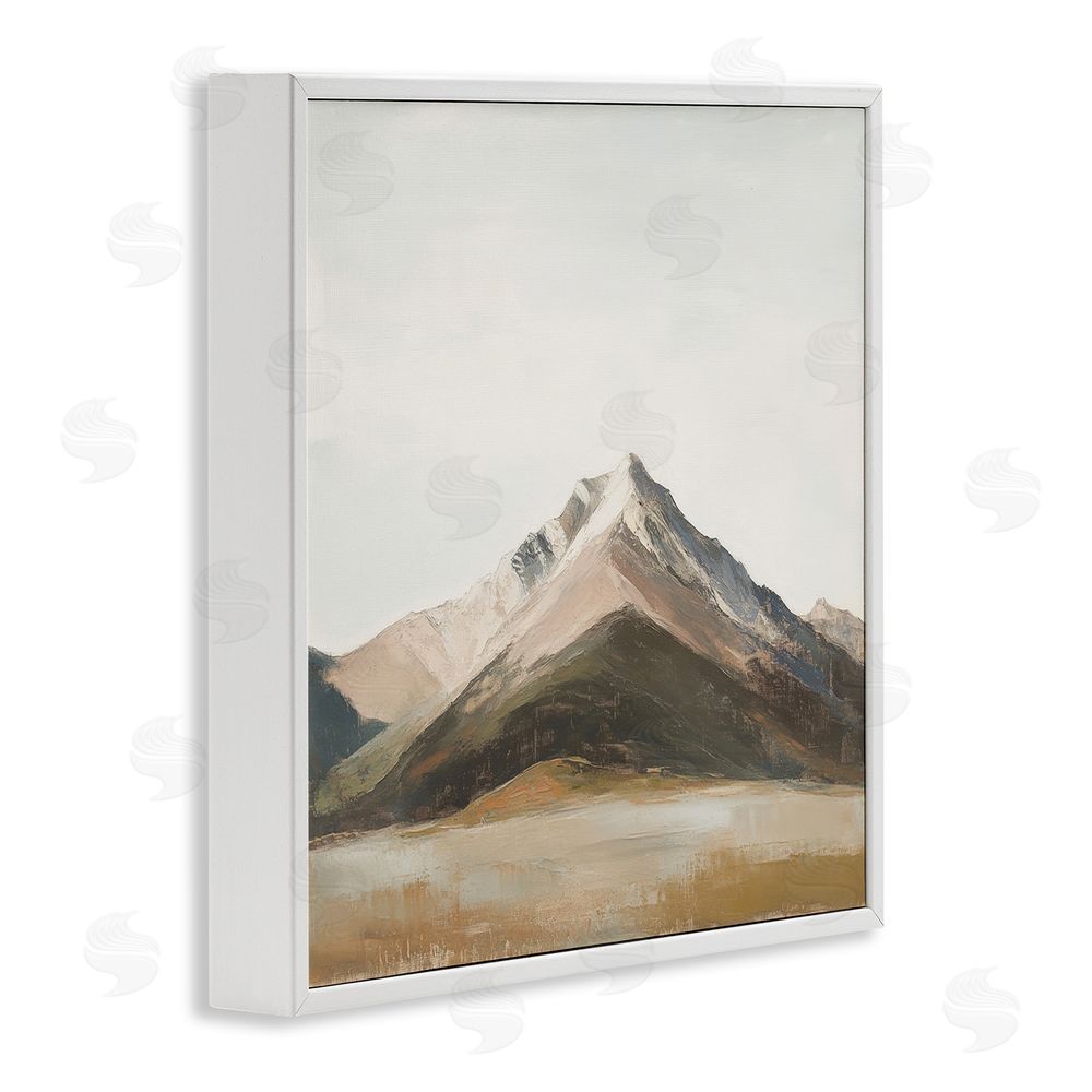 Petal Prints Design Solemn Mountain Landscape White Framed Giclee Wall Art Print