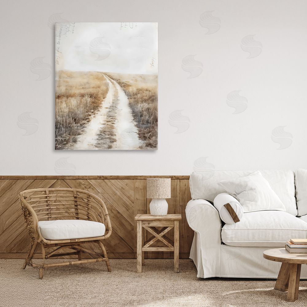 Riley B Soft Prairie Dirt Road Canvas Art on Wall