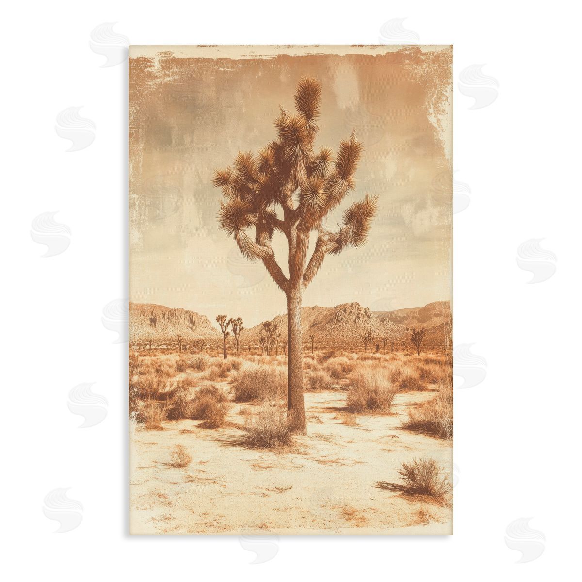 Petal Prints Design Southwest Landscape Lone Tree Canvas Wall Art Print