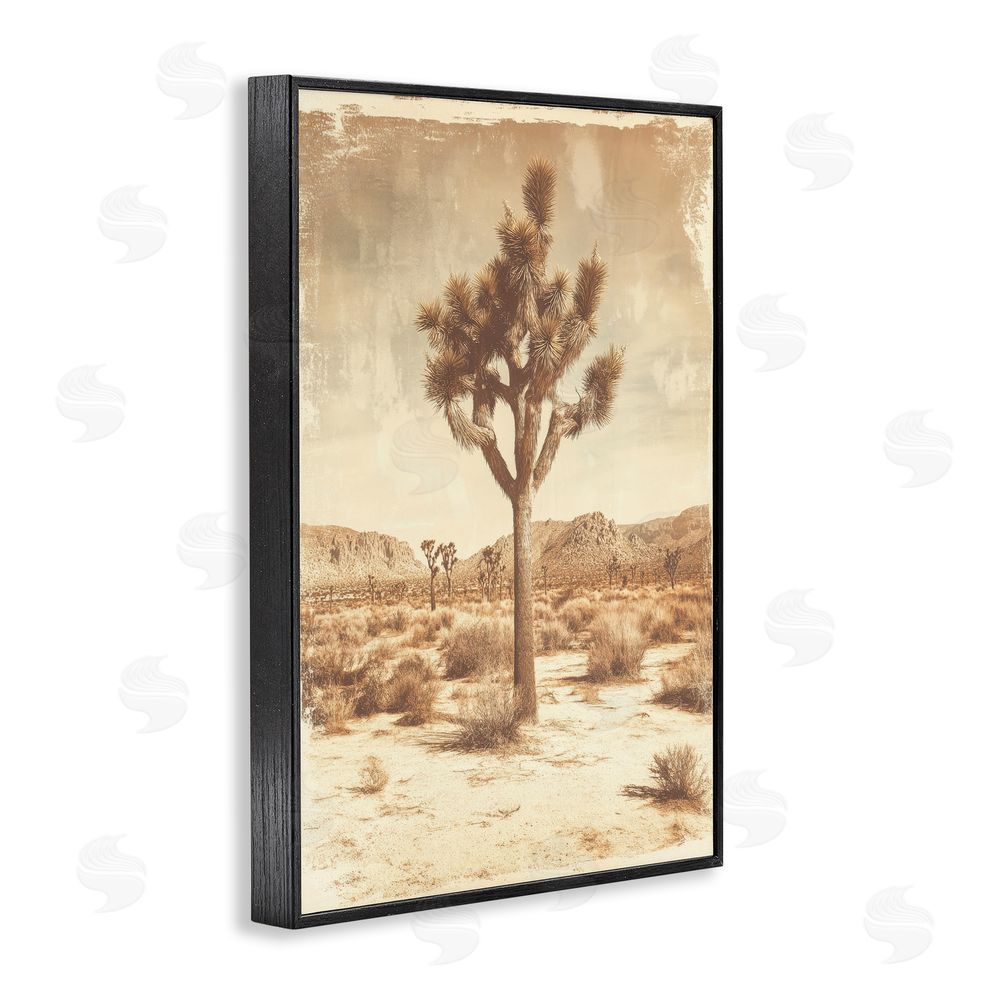 Petal Prints Design Southwest Landscape Lone Tree Black Framed Giclee Wall Art Print