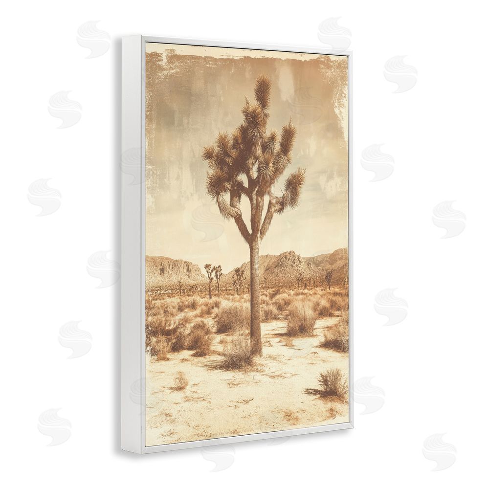 Petal Prints Design Southwest Landscape Lone Tree White Framed Giclee Wall Art Print