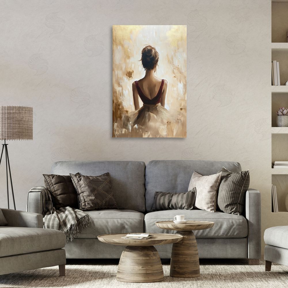 Petal Prints Design Ballerina Figure Abstract Portrait Canvas Art on Wall