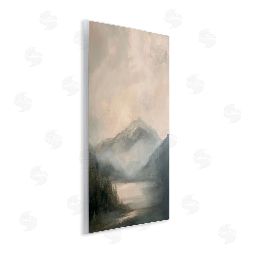 Petal Prints Design Misted Mountain Lake Scene Wall Plaque Art Print