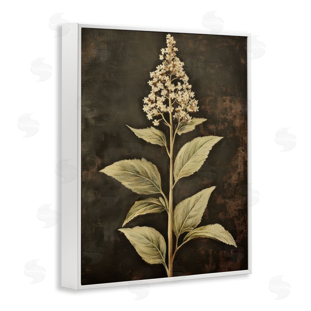 Petal Prints Design Weathered Flower Portrait White Framed Giclee Wall Art Print