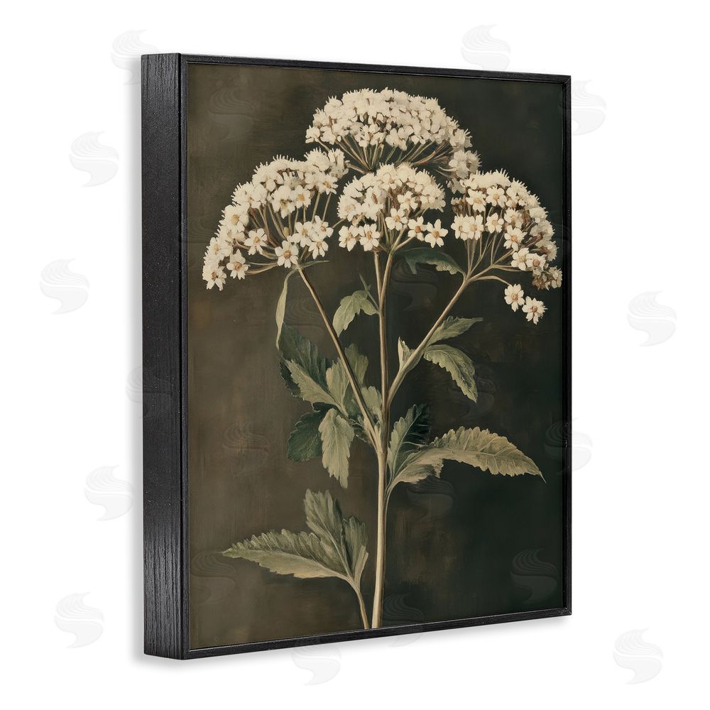 Petal Prints Design Sophisticated Floral Portrait Black Framed Giclee Wall Art Print