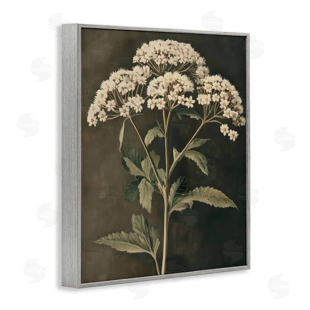 Petal Prints Design Sophisticated Floral Portrait Gray Framed Giclee Wall Art Print
