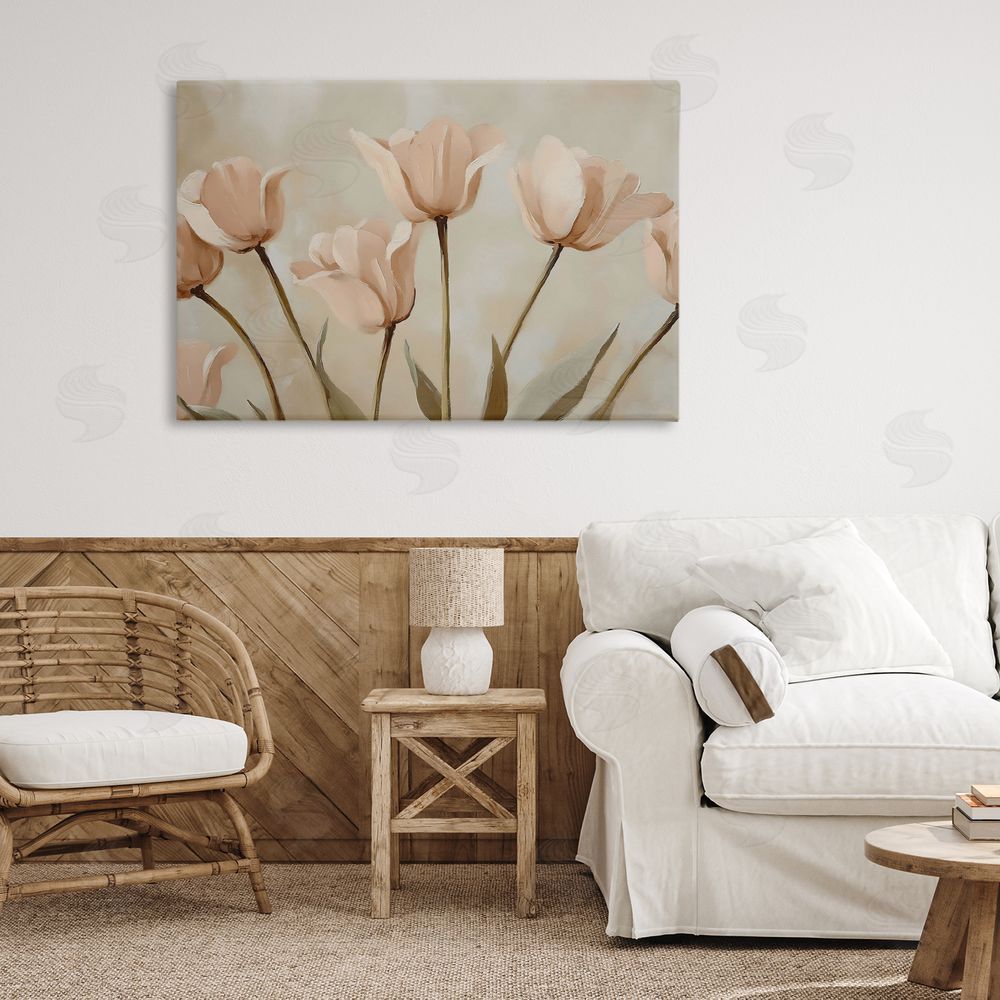 Franklyn Gregory Pale Pink Poppies Bundle Canvas Art on Wall