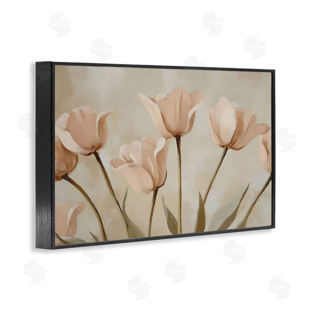 Franklyn Gregory Pale Pink Poppies Bundle Black Framed Giclee Wall Art Print