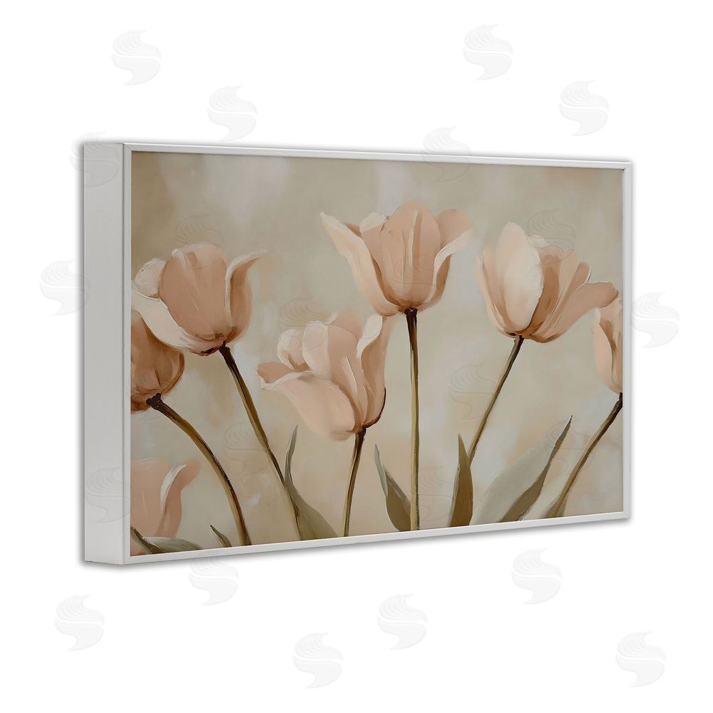 Franklyn Gregory Pale Pink Poppies Bundle White Framed Giclee Wall Art Print