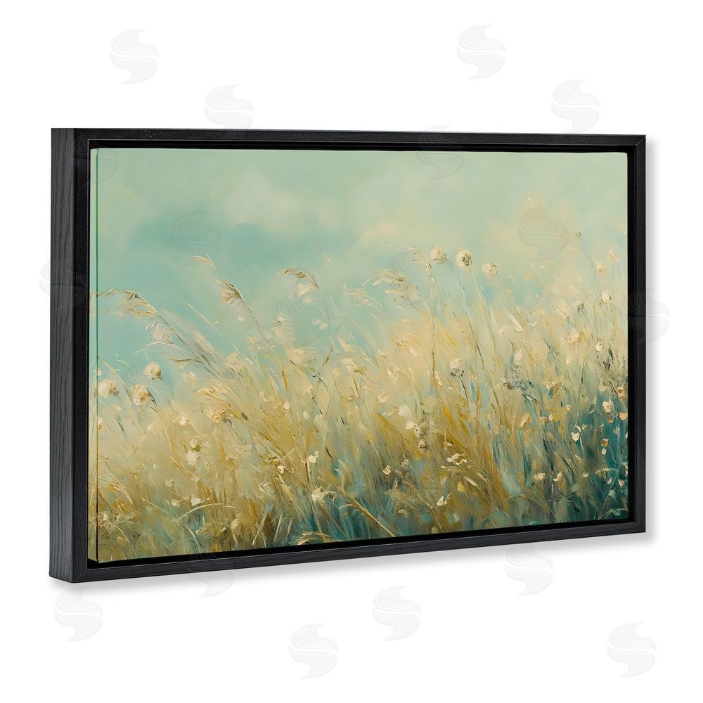 Franklyn Gregory Nature's Breeze Country Reeds Black Floating Frame Canvas Wall Art Print