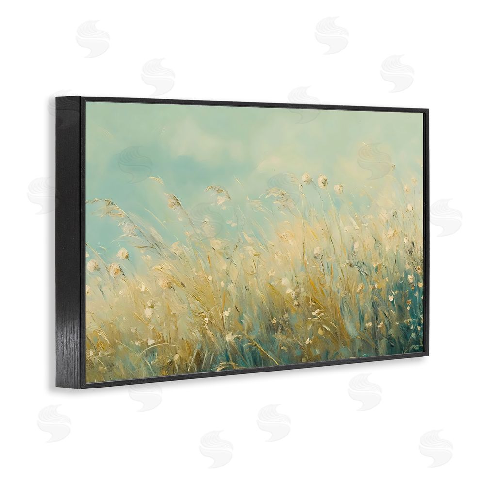 Franklyn Gregory Nature's Breeze Country Reeds Black Framed Giclee Wall Art Print