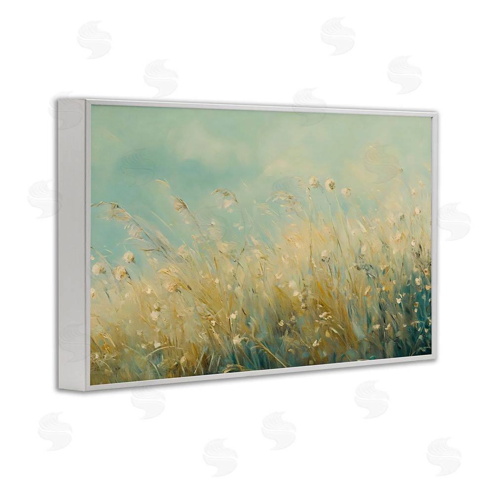 Franklyn Gregory Nature's Breeze Country Reeds White Framed Giclee Wall Art Print