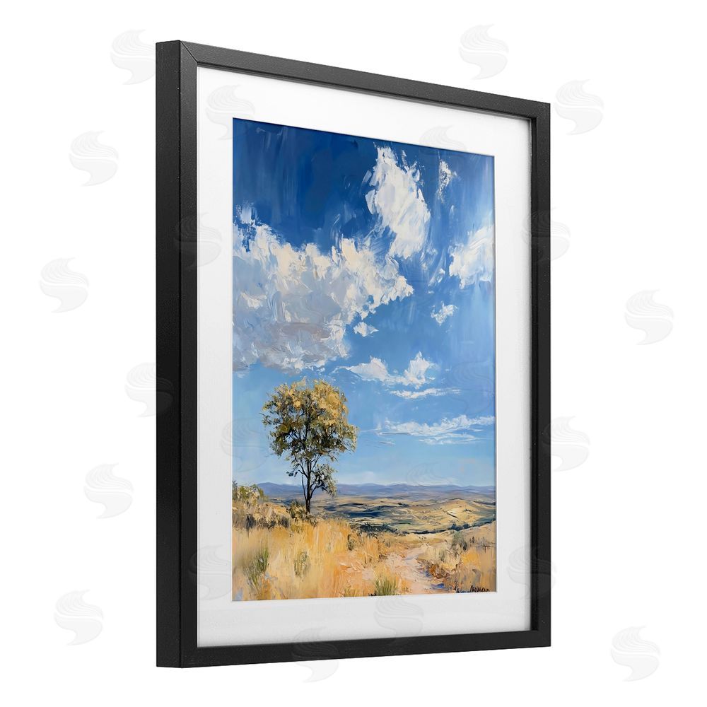 Franklyn Gregory Vast Landscape Splendor Black Framed Print Under Glass with White Mat Wall Art