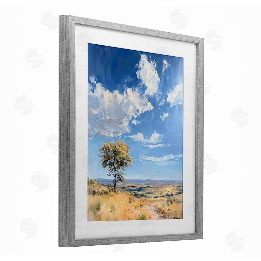 Franklyn Gregory Vast Landscape Splendor Gray Framed Print Under Glass with White Mat Wall Art