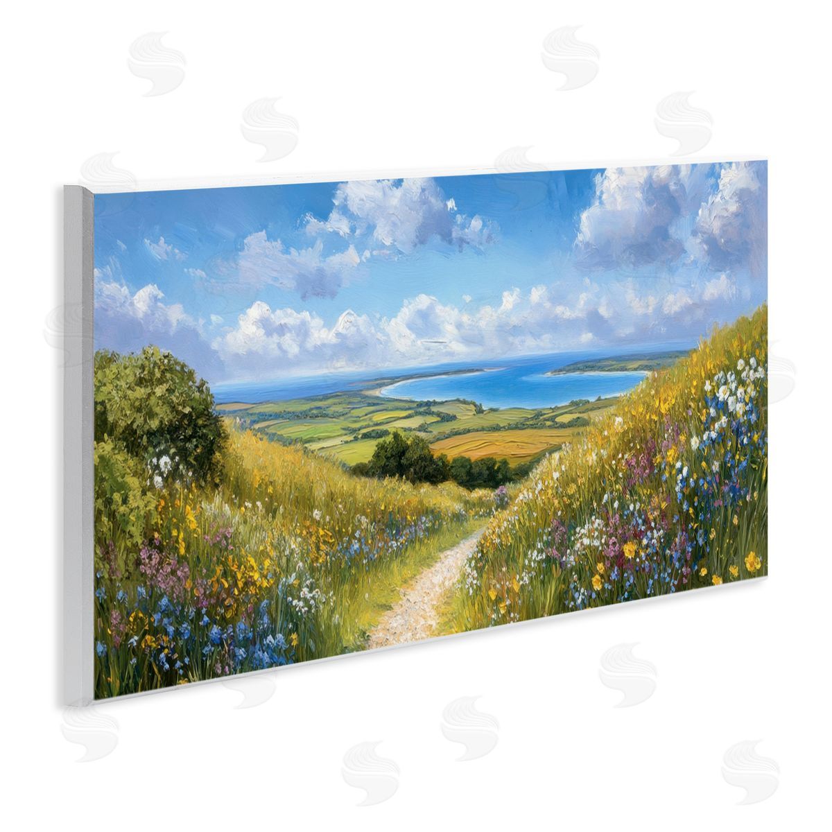 Petal Prints Design Valley Path Coastal Landscape Wall Plaque Art Print