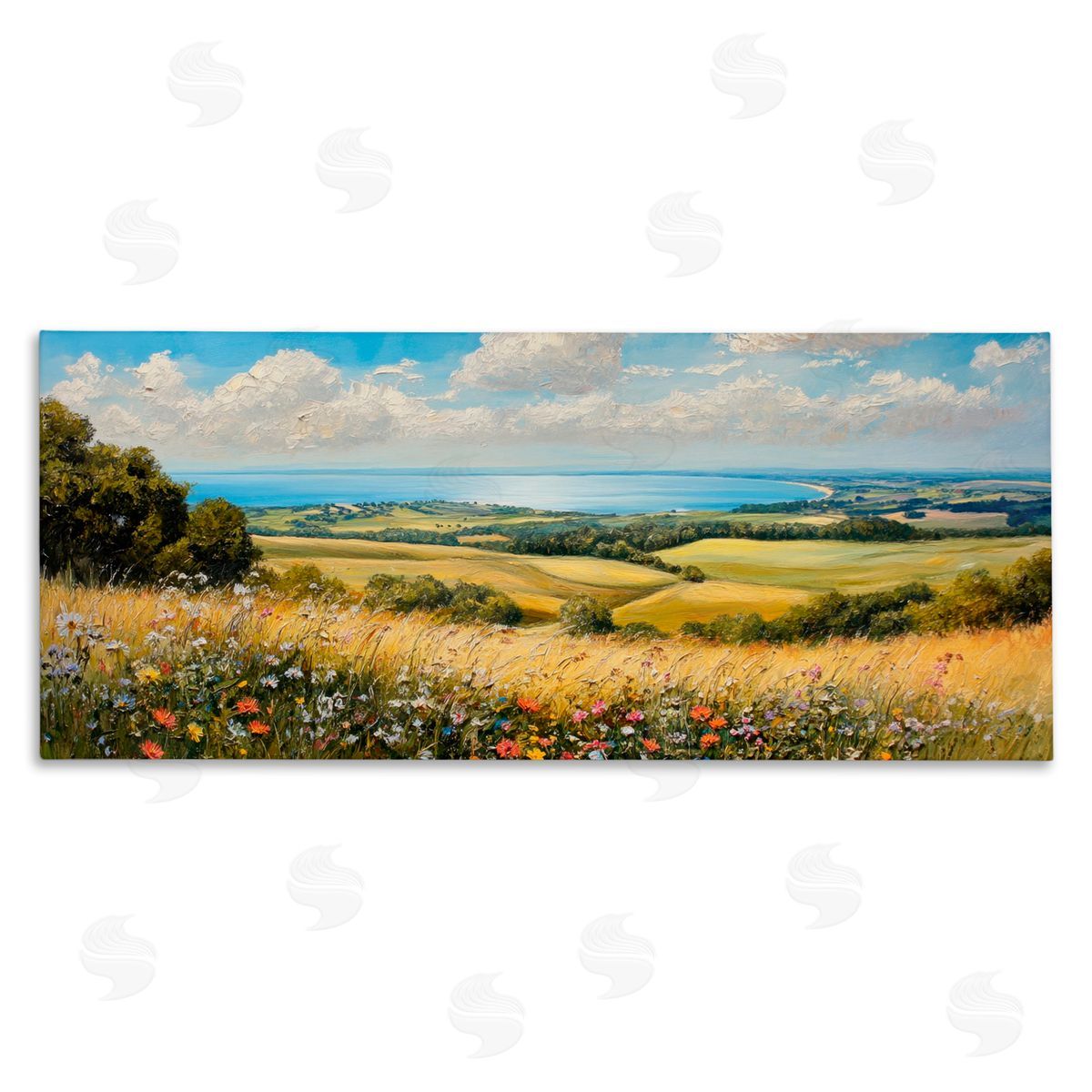Petal Prints Design In the Distance Landscape Canvas Wall Art Print