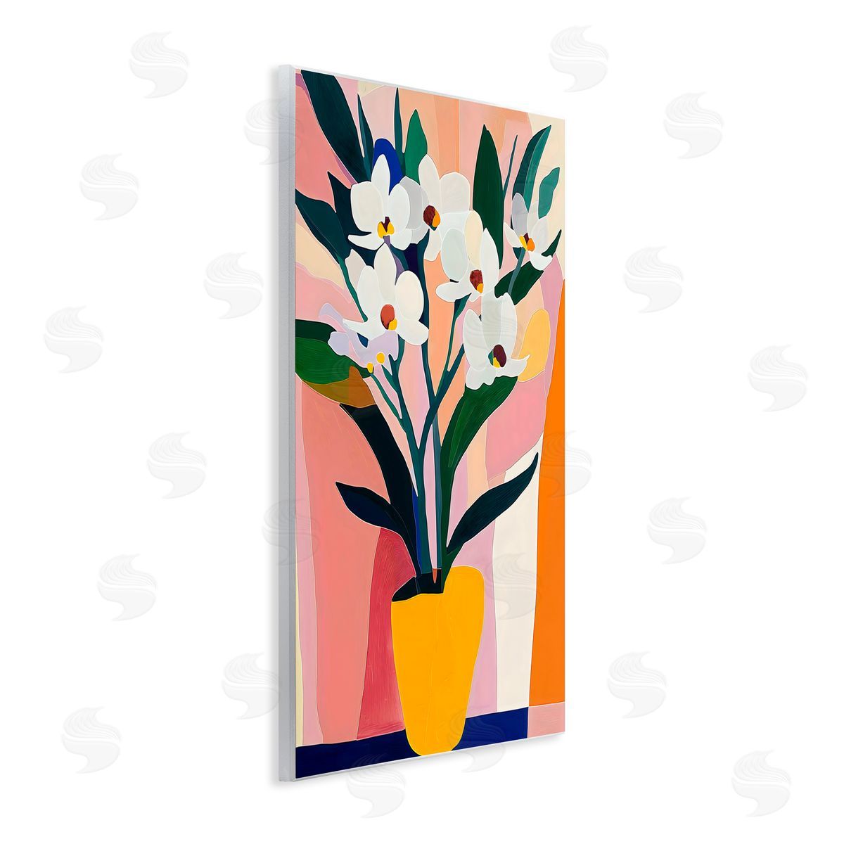 Creative Studio Yellow Vase Of Tall Flowers Wall Plaque Art Print
