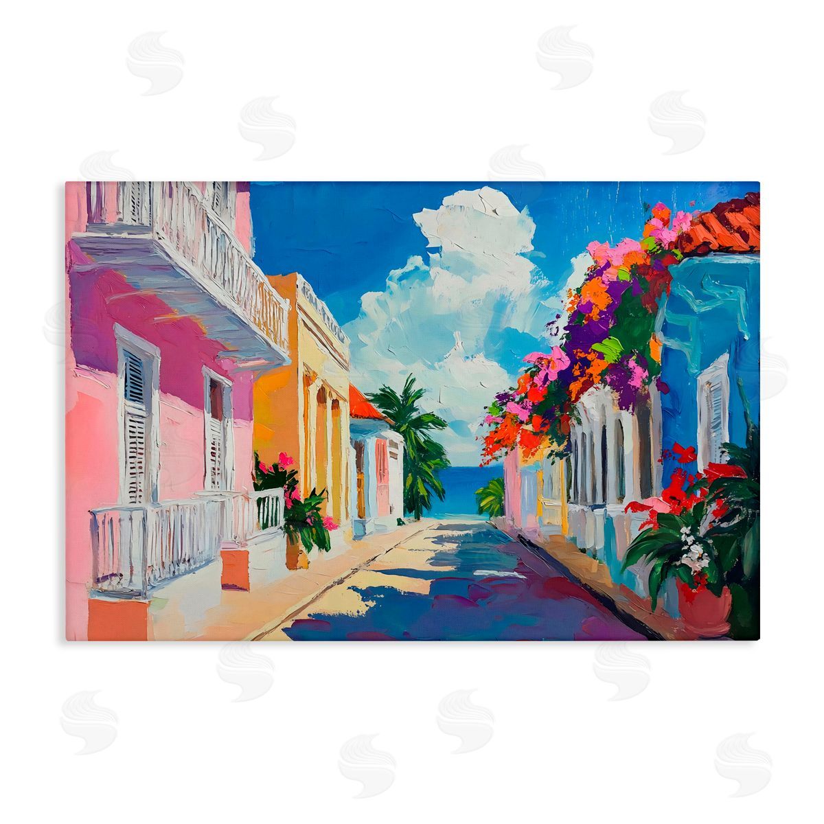 Franklyn Gregory Coastal Colors Town Architecture Canvas Wall Art Print