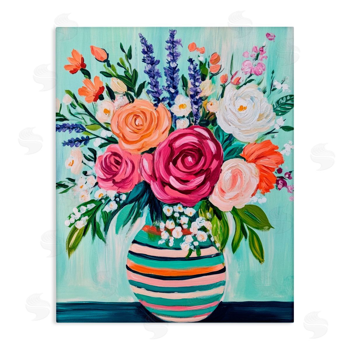 Petal Prints Design Big Bloom Abstract Bouquet Canvas Wall Art Print