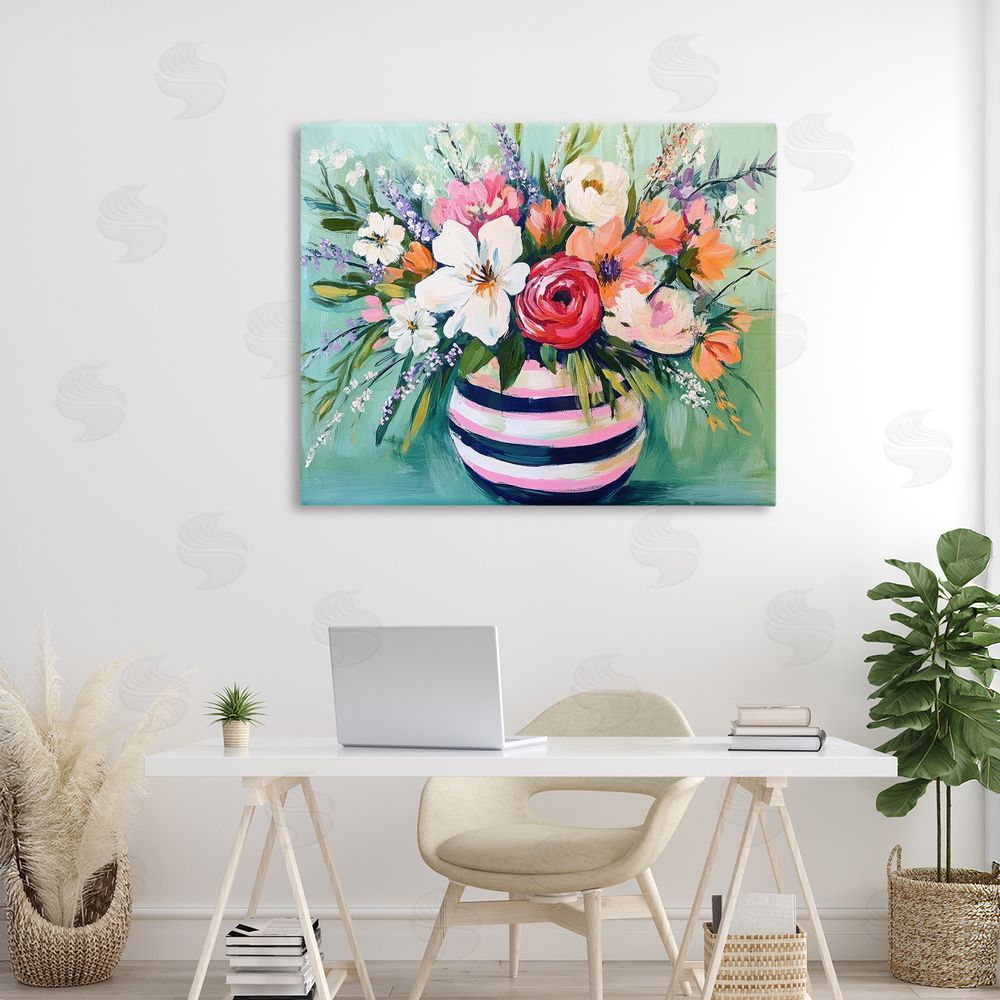 Petal Prints Design Chic Vase Abstract Bouquet Canvas Art on Wall