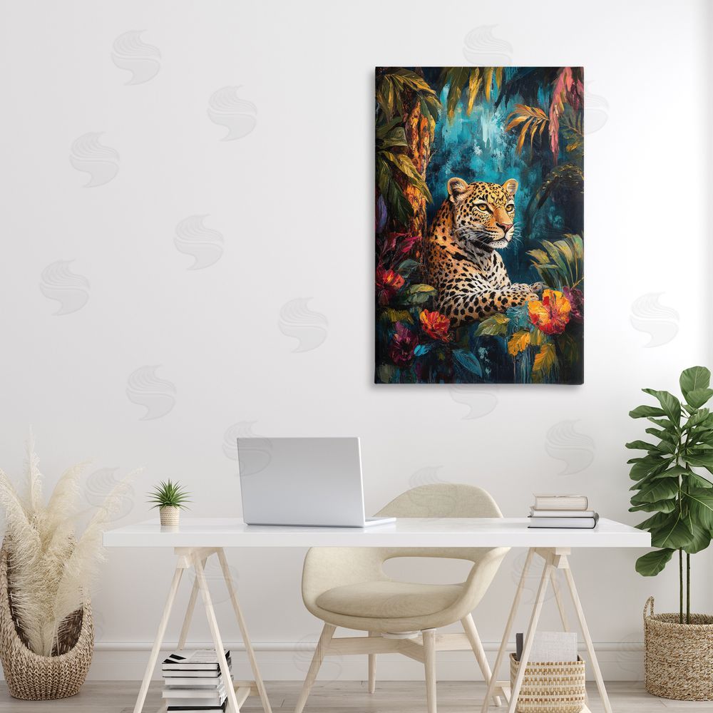 Petal Prints Design Wild Side Jungle Cat Canvas Art on Wall