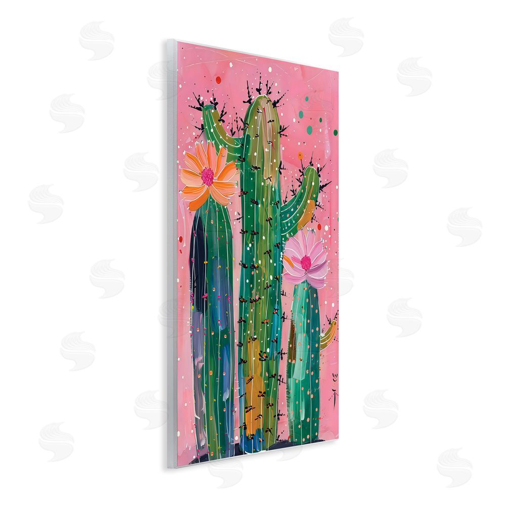 LSR Design Studio Creative Cactus over Pink Wall Plaque Art Print