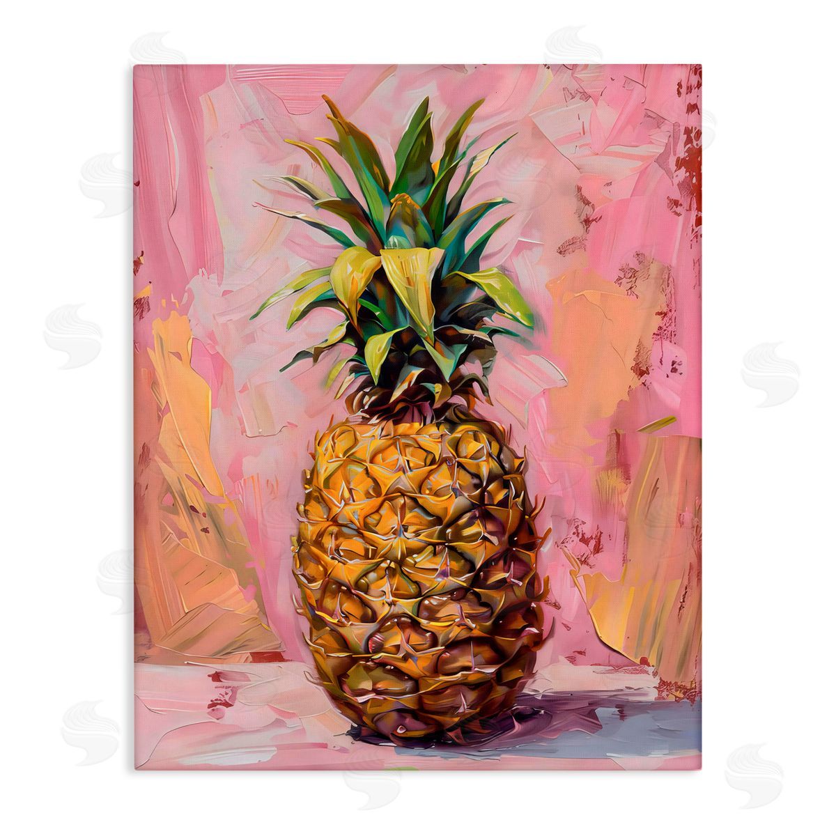 LSR Design Studio Pineapple Bliss over Pink Canvas Wall Art Print