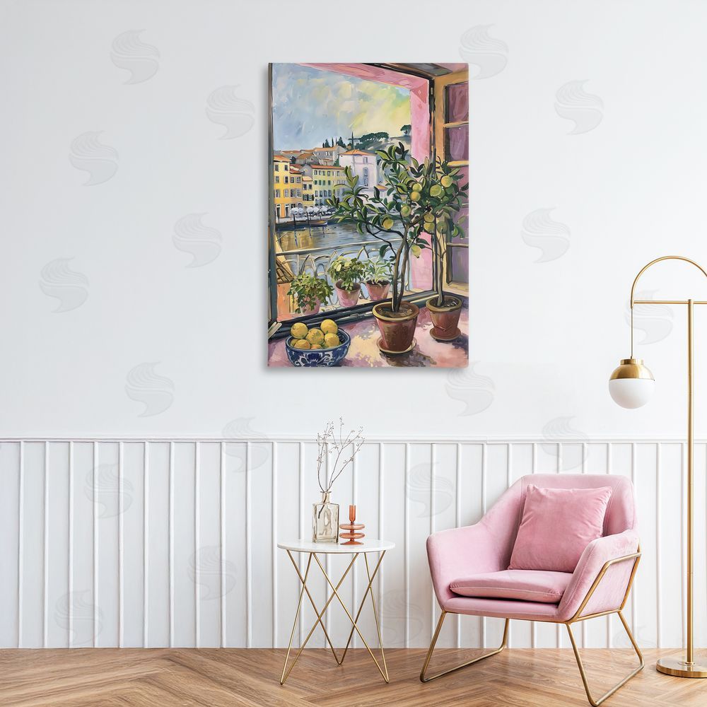 LSR Design Studio City Citrus Window Scene Canvas Art on Wall