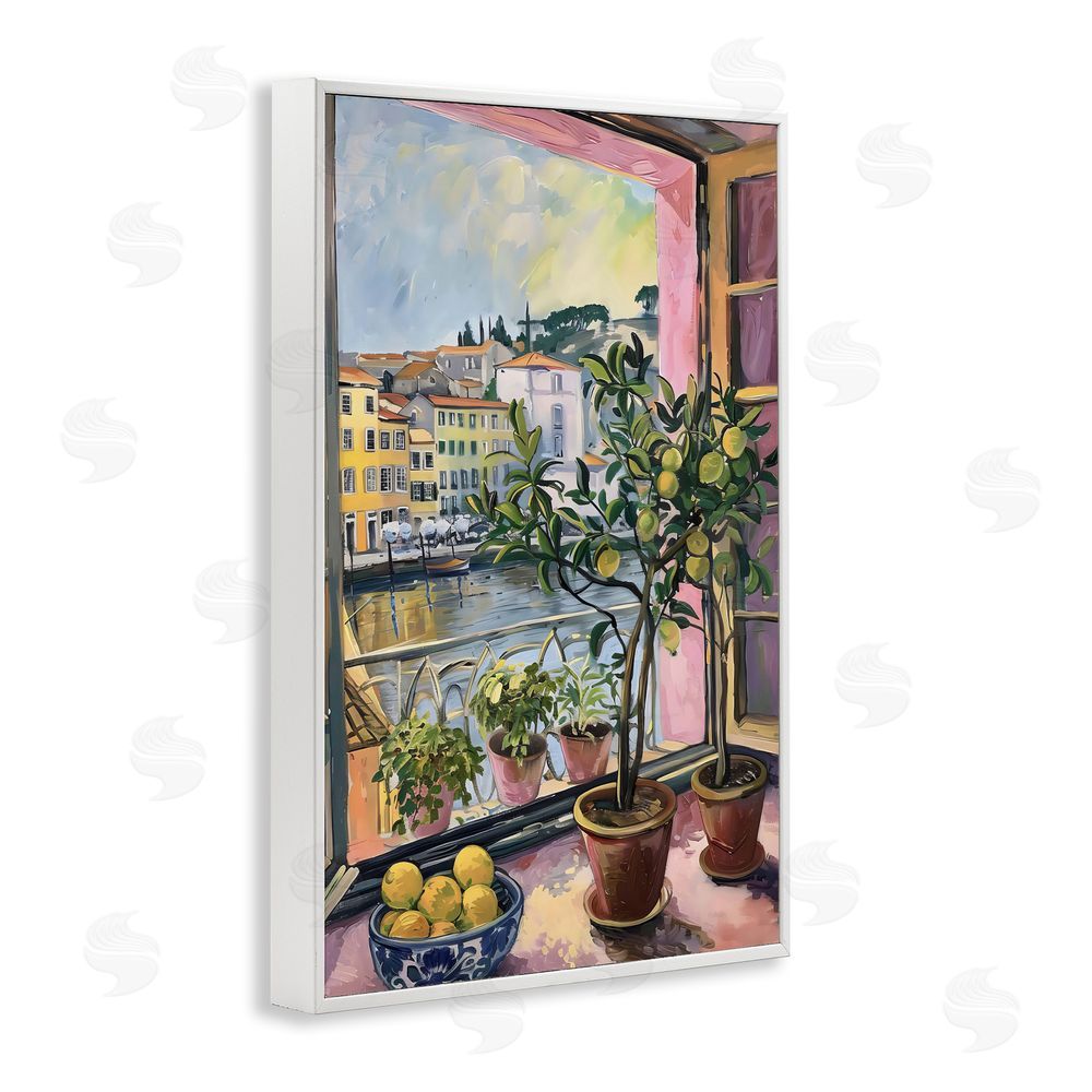 LSR Design Studio City Citrus Window Scene White Framed Giclee Wall Art Print
