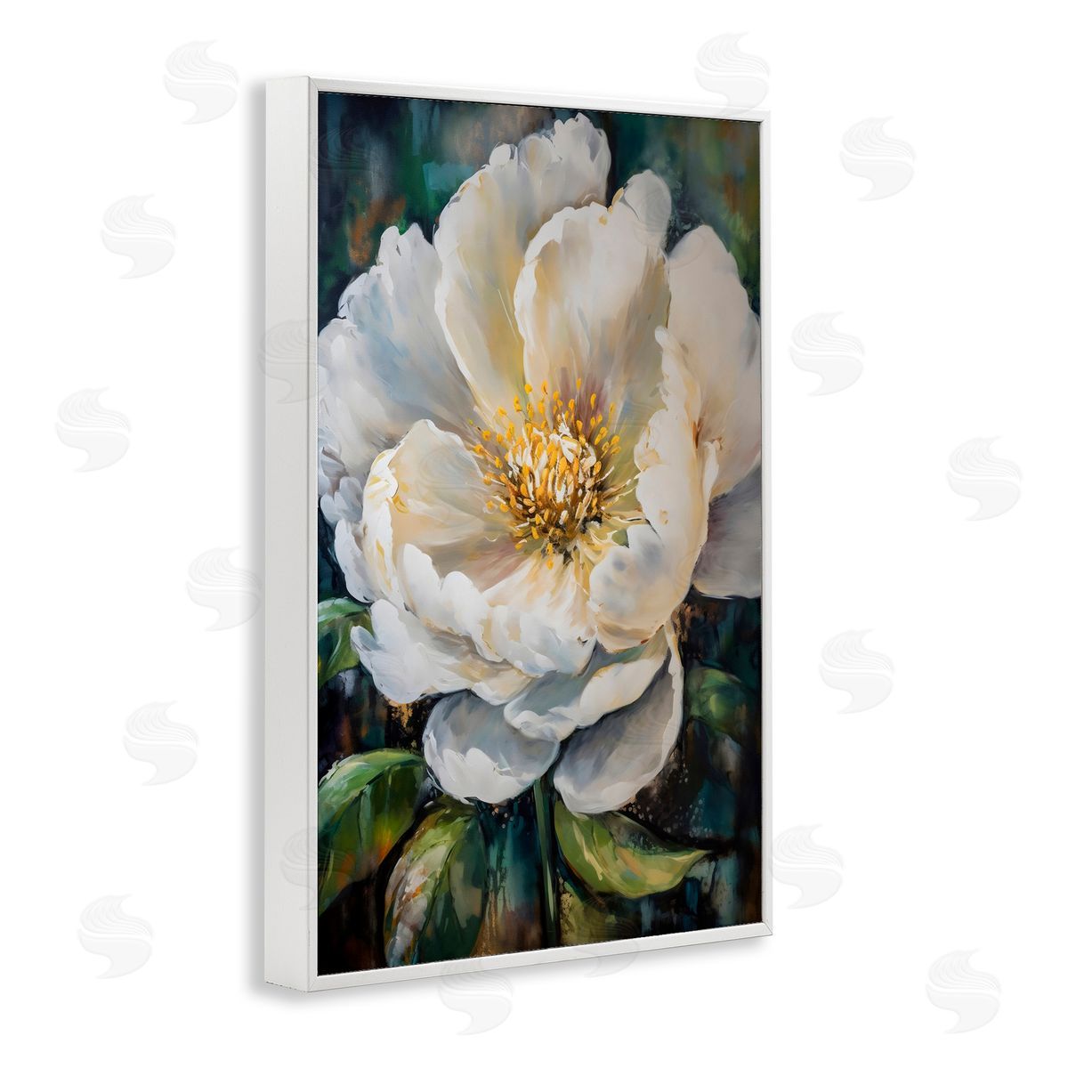 Creative Studio Pretty Painted Flower White Frame Giclee Art Print