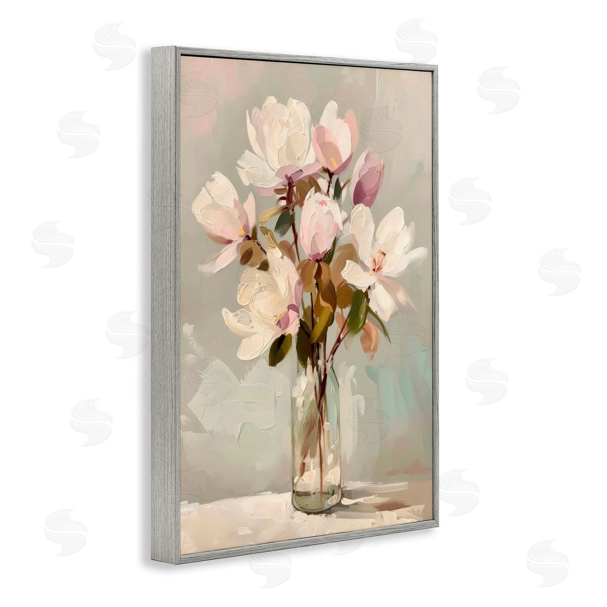 Creative Studio Blossoming Floral Arrangement Gray Framed Giclee Art Print