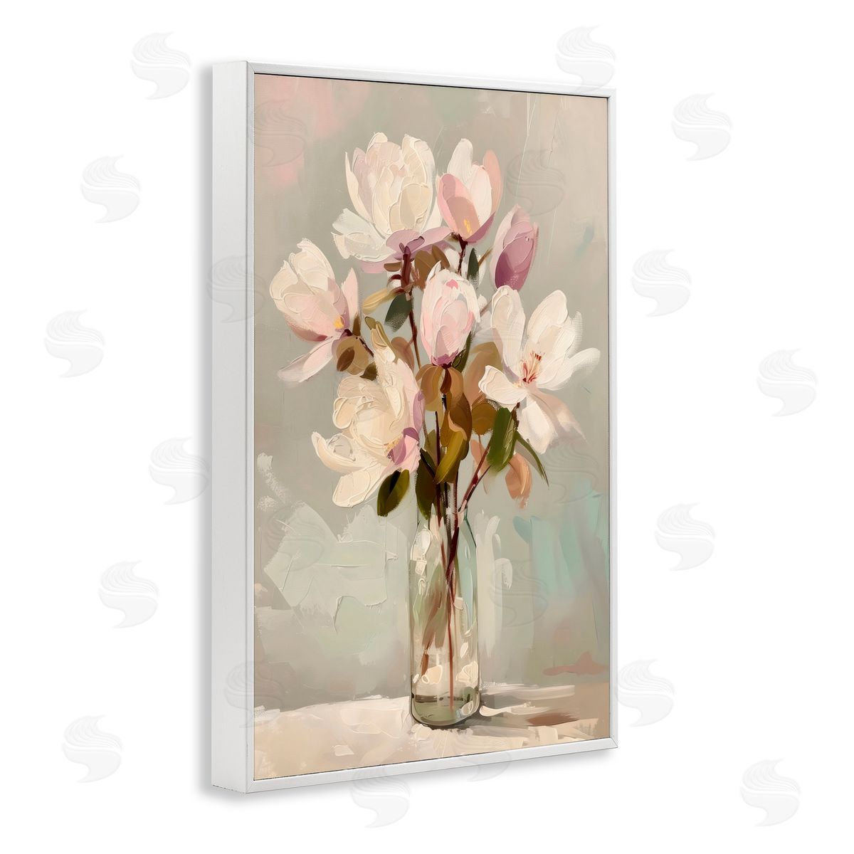 Creative Studio Blossoming Floral Arrangement White Frame Giclee Art Print