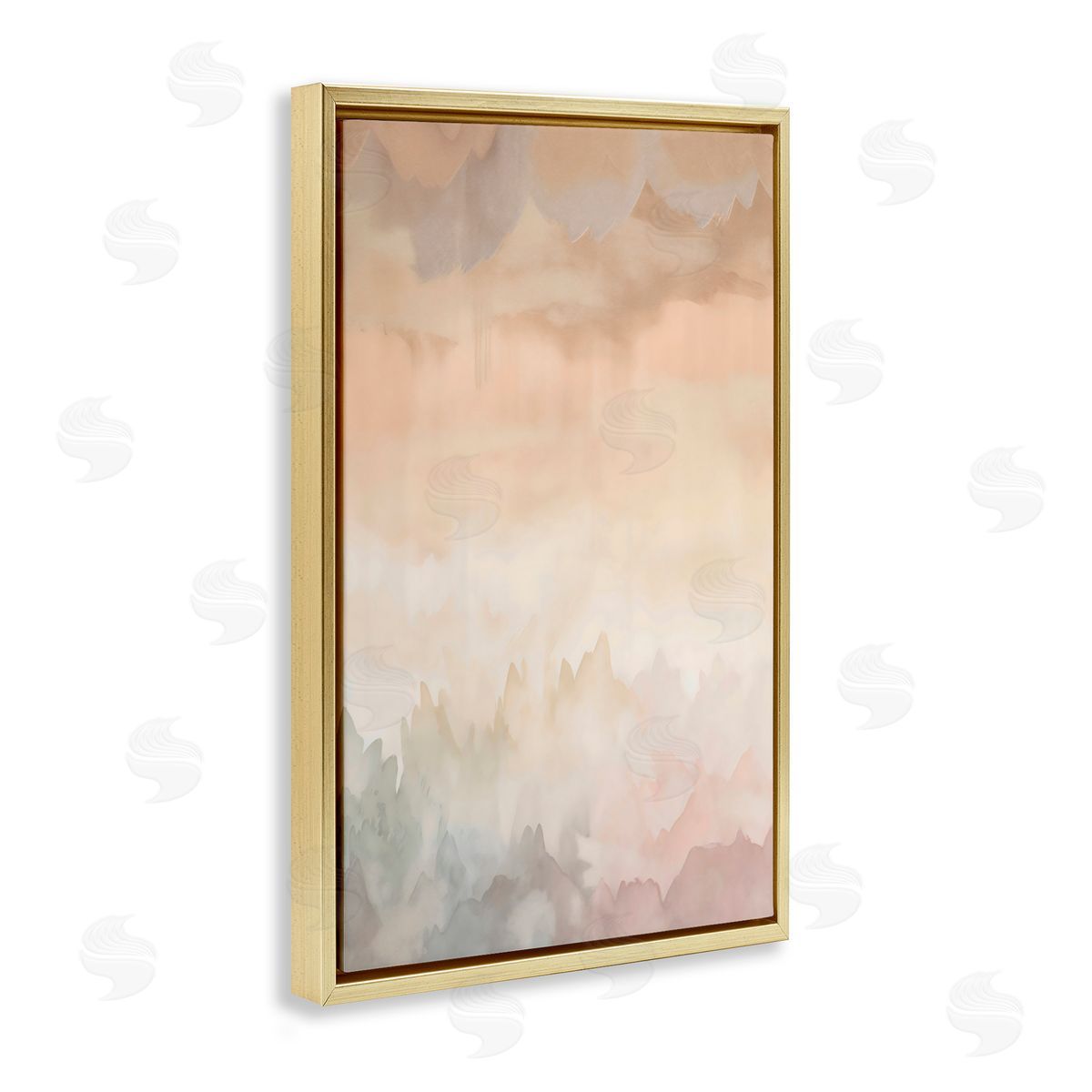 Creative Studio Calm & Soft Colors Abstract Gold Floating Frame Canvas Art Print