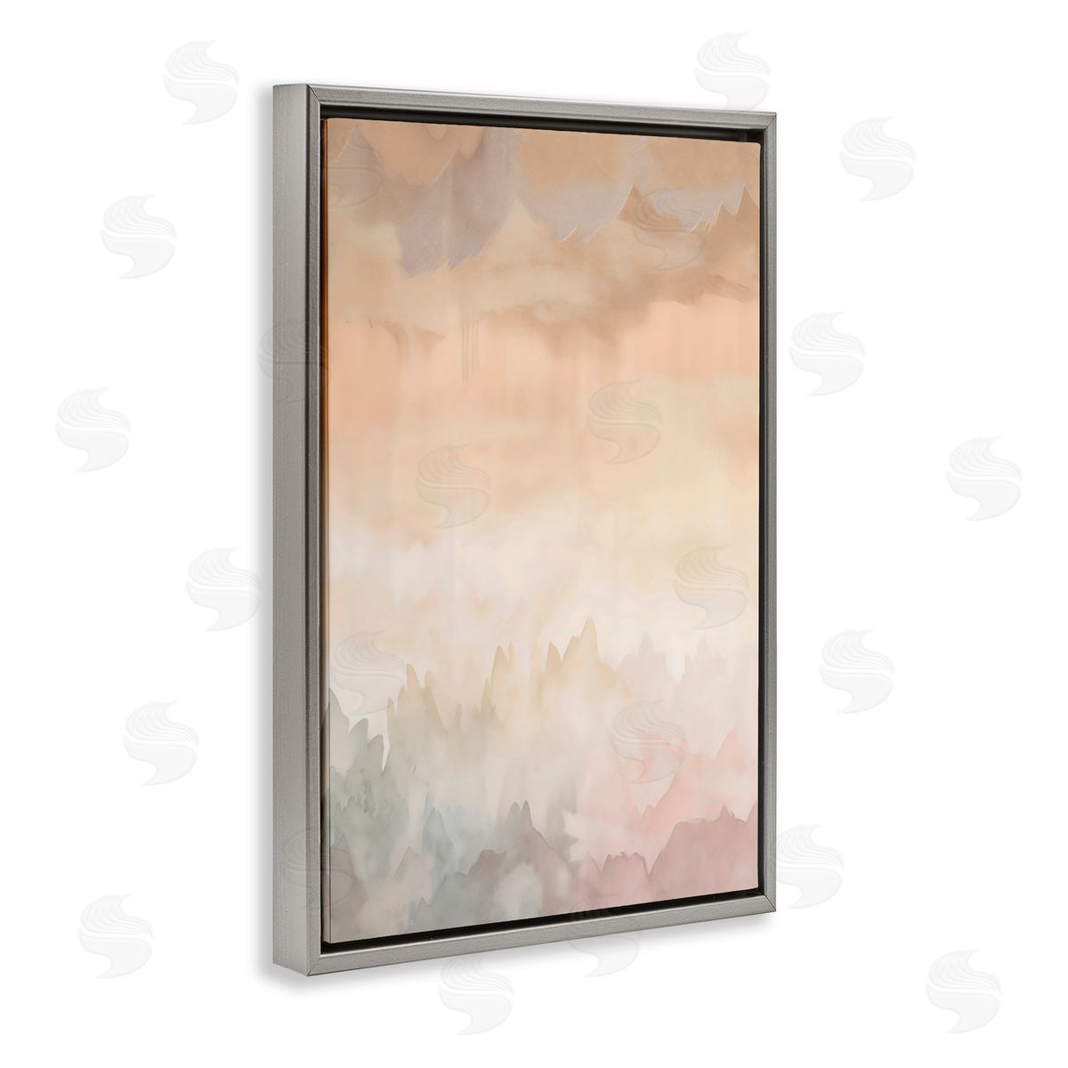 Creative Studio Calm & Soft Colors Abstract Gray Floating Frame Canvas Art Print