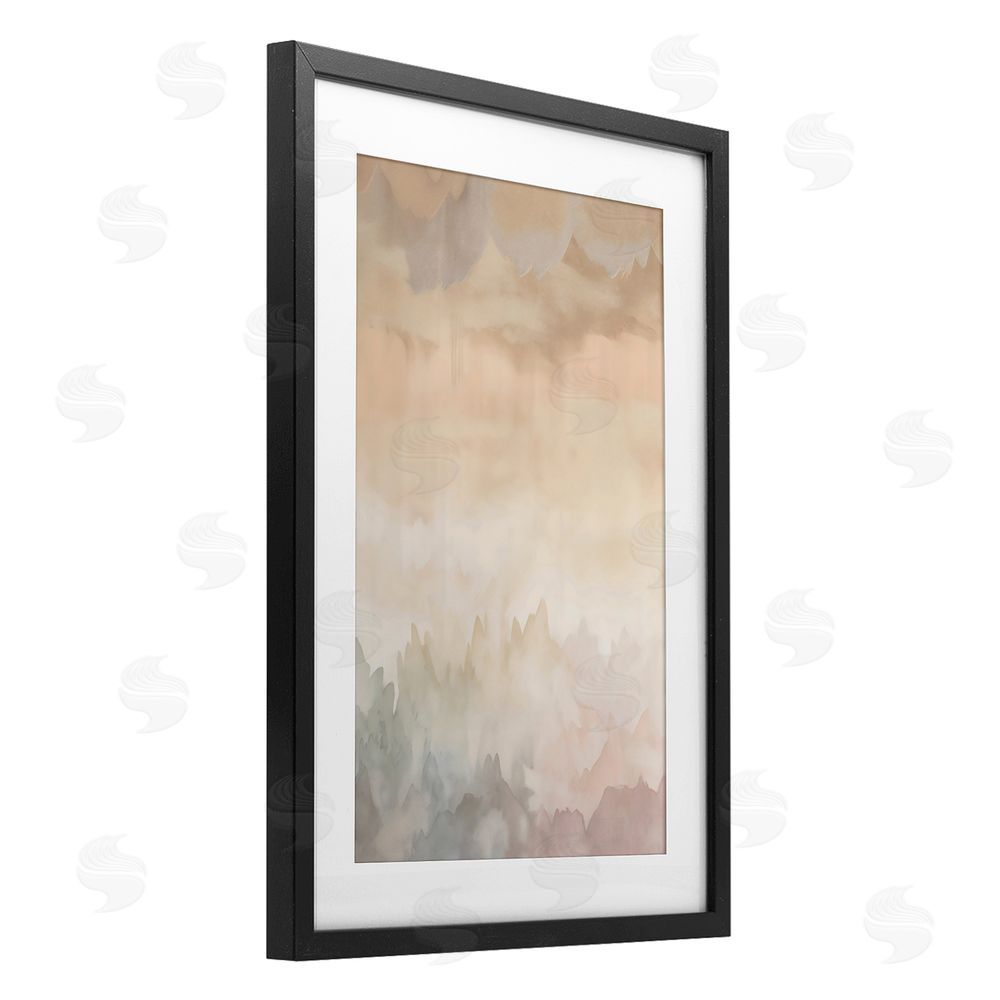 Creative Studio Calm & Soft Colors Abstract Black Framed Print Under Glass Art