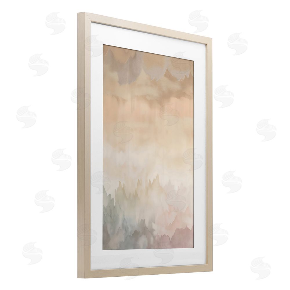 Creative Studio Calm & Soft Colors Abstract Birch Framed Print Under Glass Art