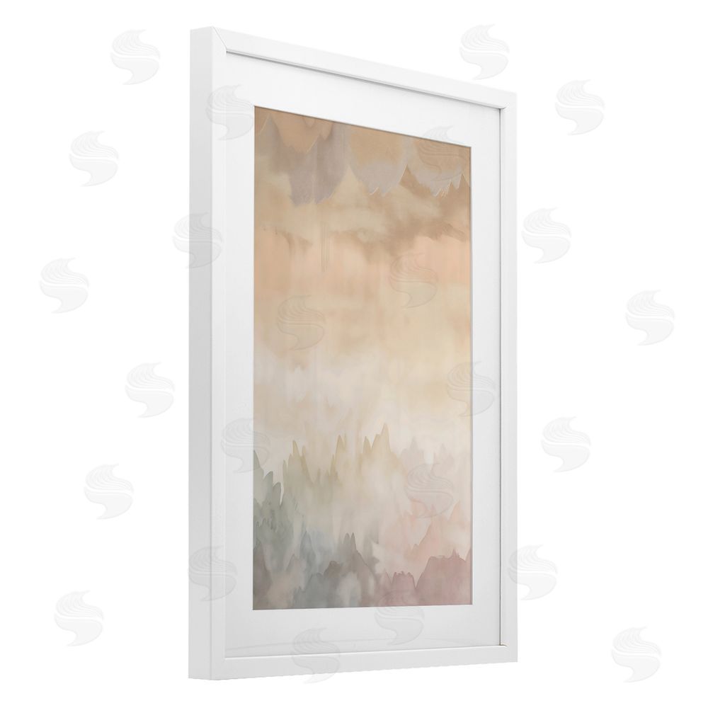 Creative Studio Calm & Soft Colors Abstract White Framed Print Under Glass Art