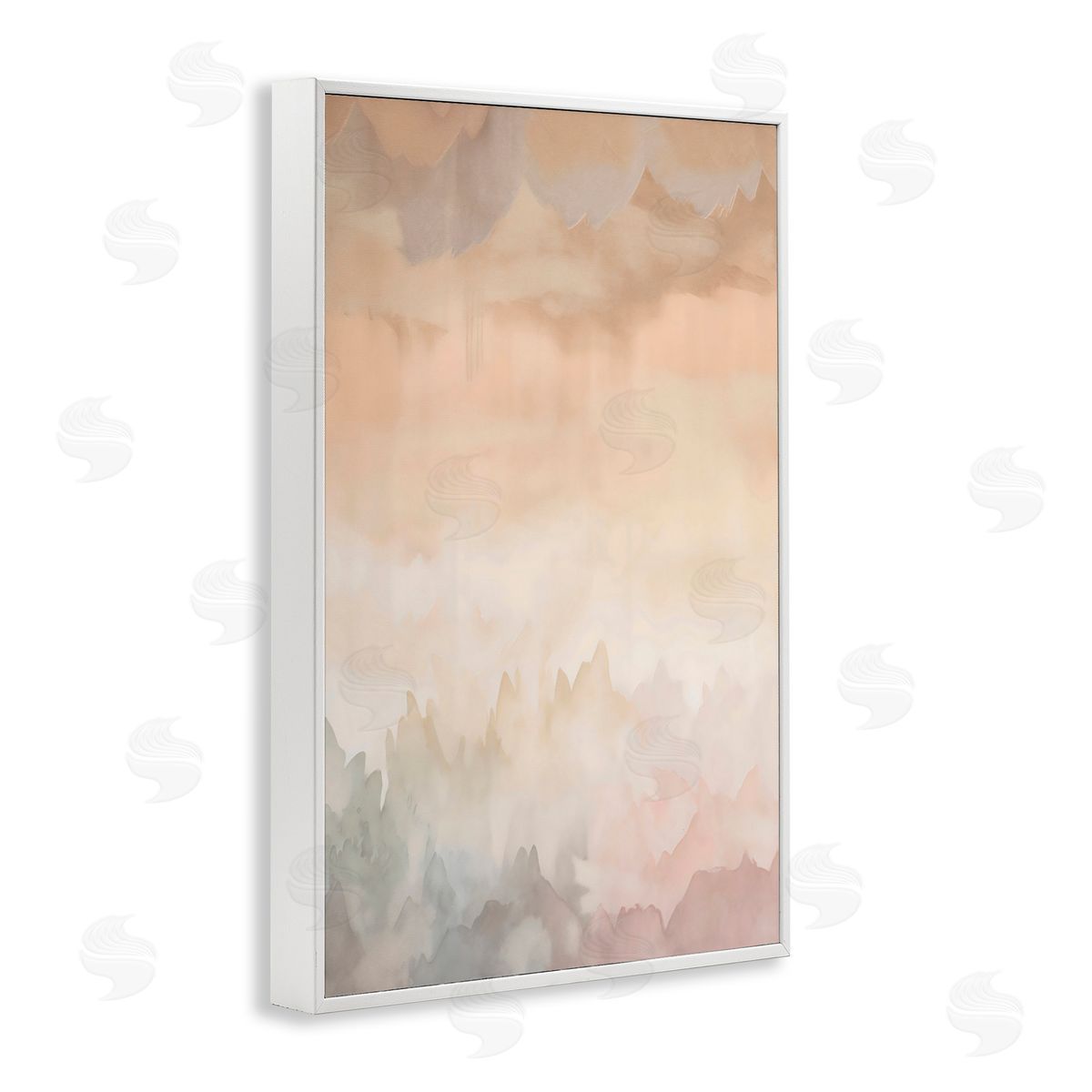 Creative Studio Calm & Soft Colors Abstract White Frame Giclee Art Print