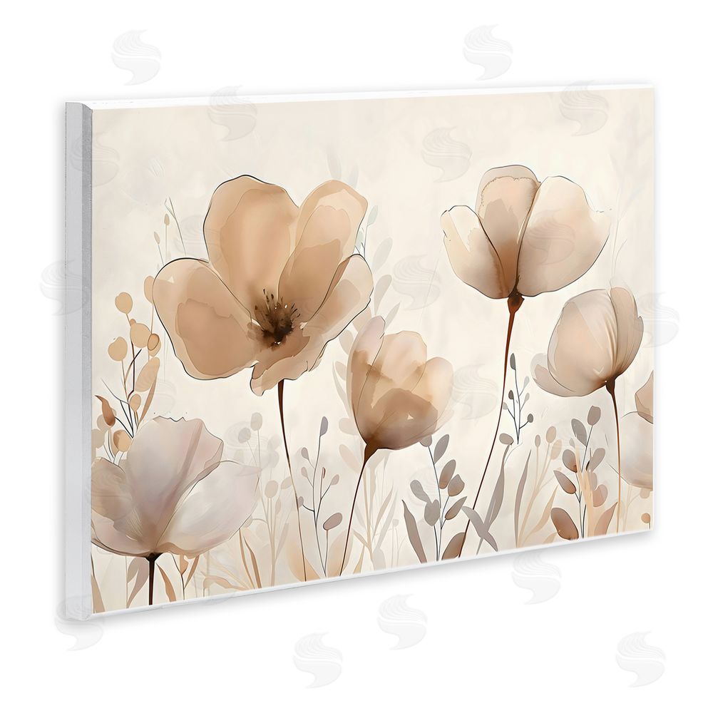 Creative Studio Neutral Wildflowers Floral Blossoms Wall Plaque Art Print