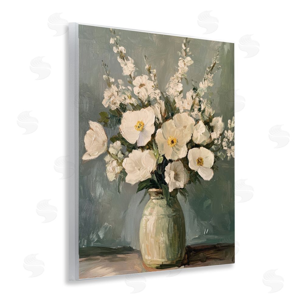 Petal Prints Design Traditional Alabaster Floral Bouquet Wall Plaque Art Print