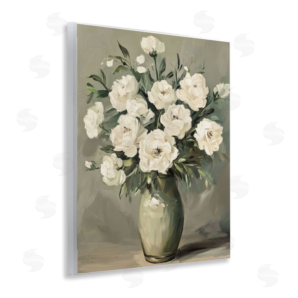 Petal Prints Design Abstract White Rose Bouquet Wall Plaque Art Print