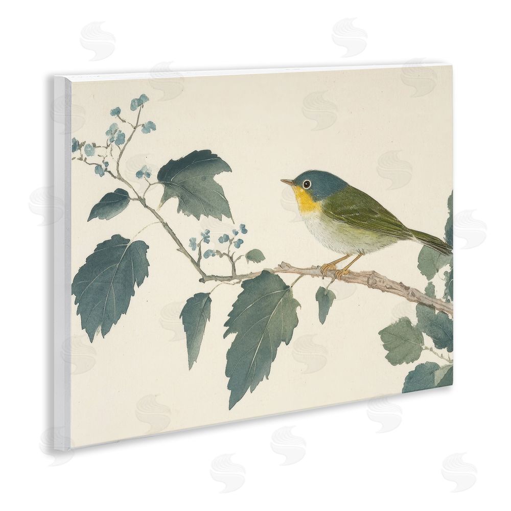 Petal Prints Design Blue Bird and Leaves Wall Plaque Art Print
