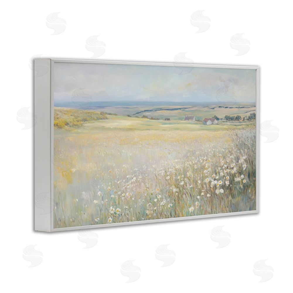 Petal Prints Design Country Homes Open Landscape White Framed Giclee Wall Art Print