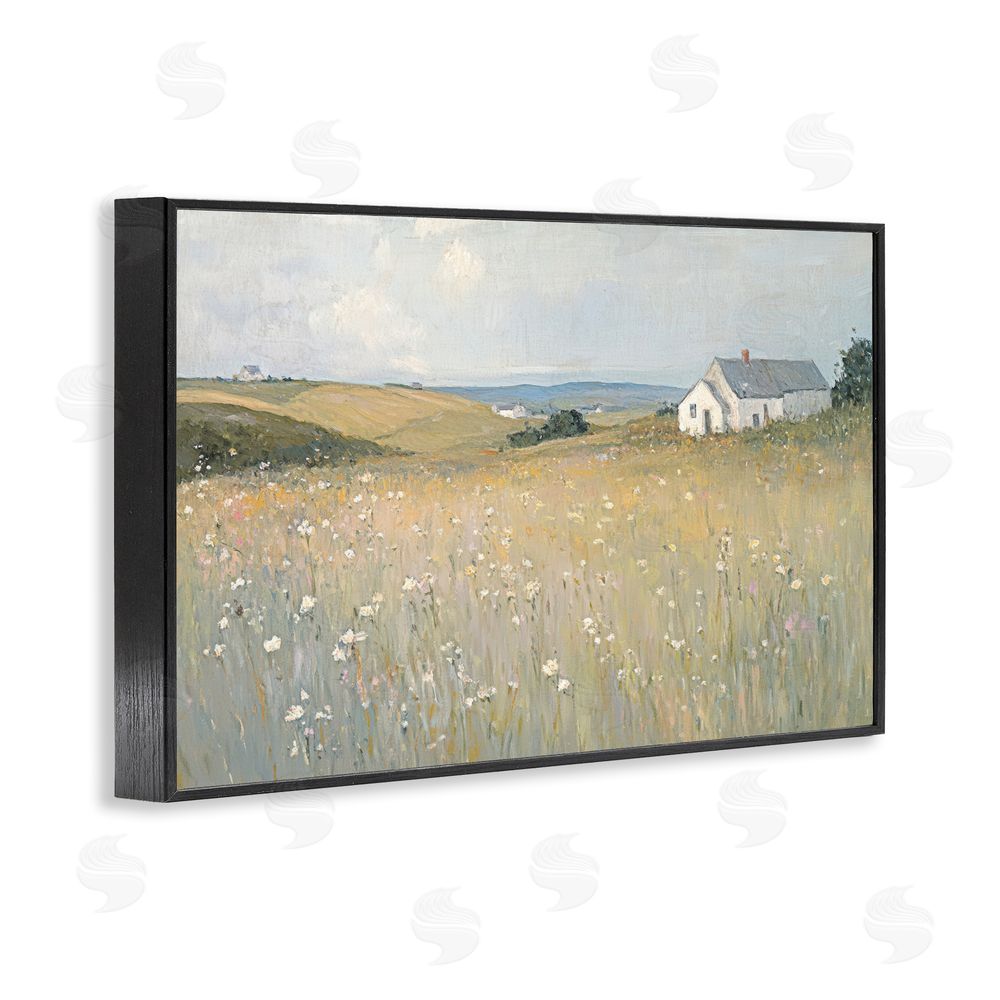 Petal Prints Design Homes in the Hills Black Framed Giclee Wall Art Print