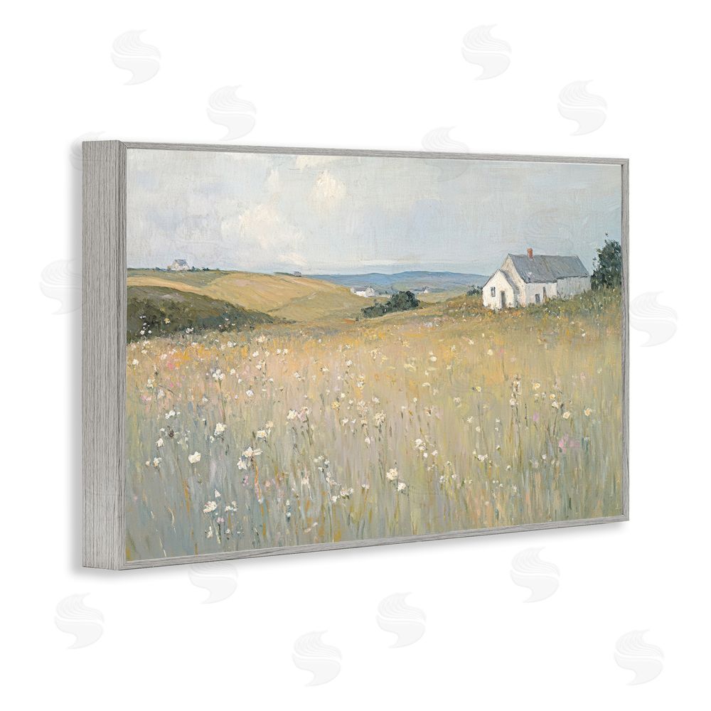 Petal Prints Design Homes in the Hills Gray Framed Giclee Wall Art Print