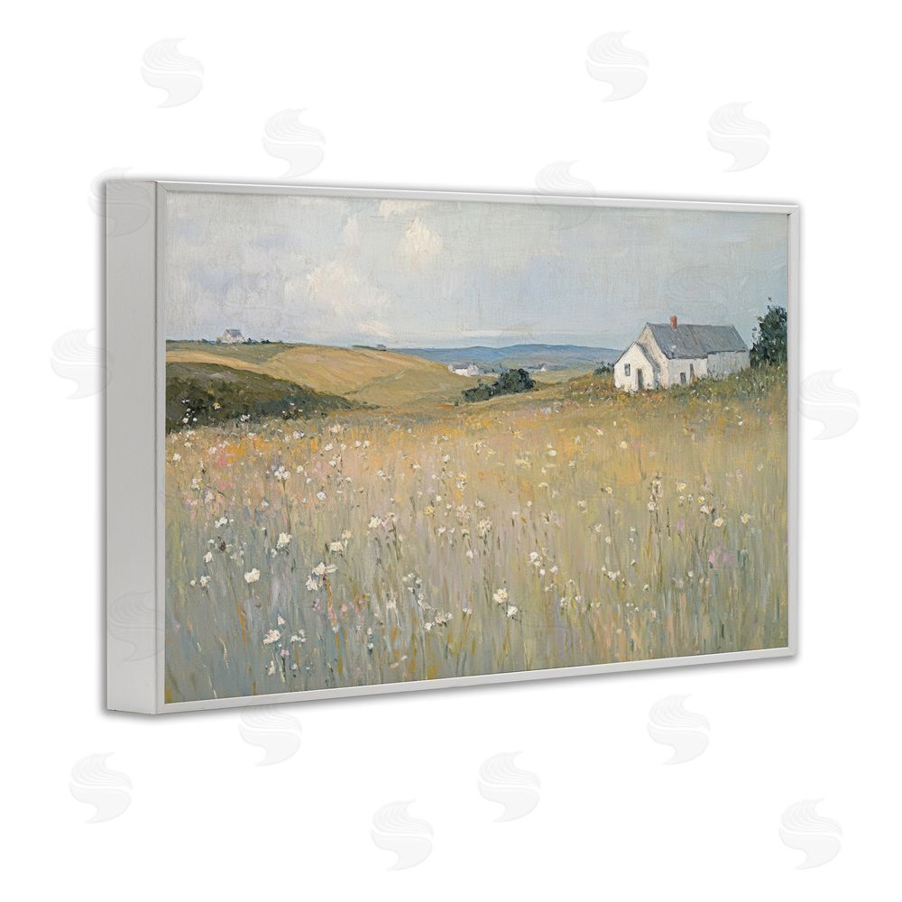 Petal Prints Design Homes in the Hills White Framed Giclee Wall Art Print