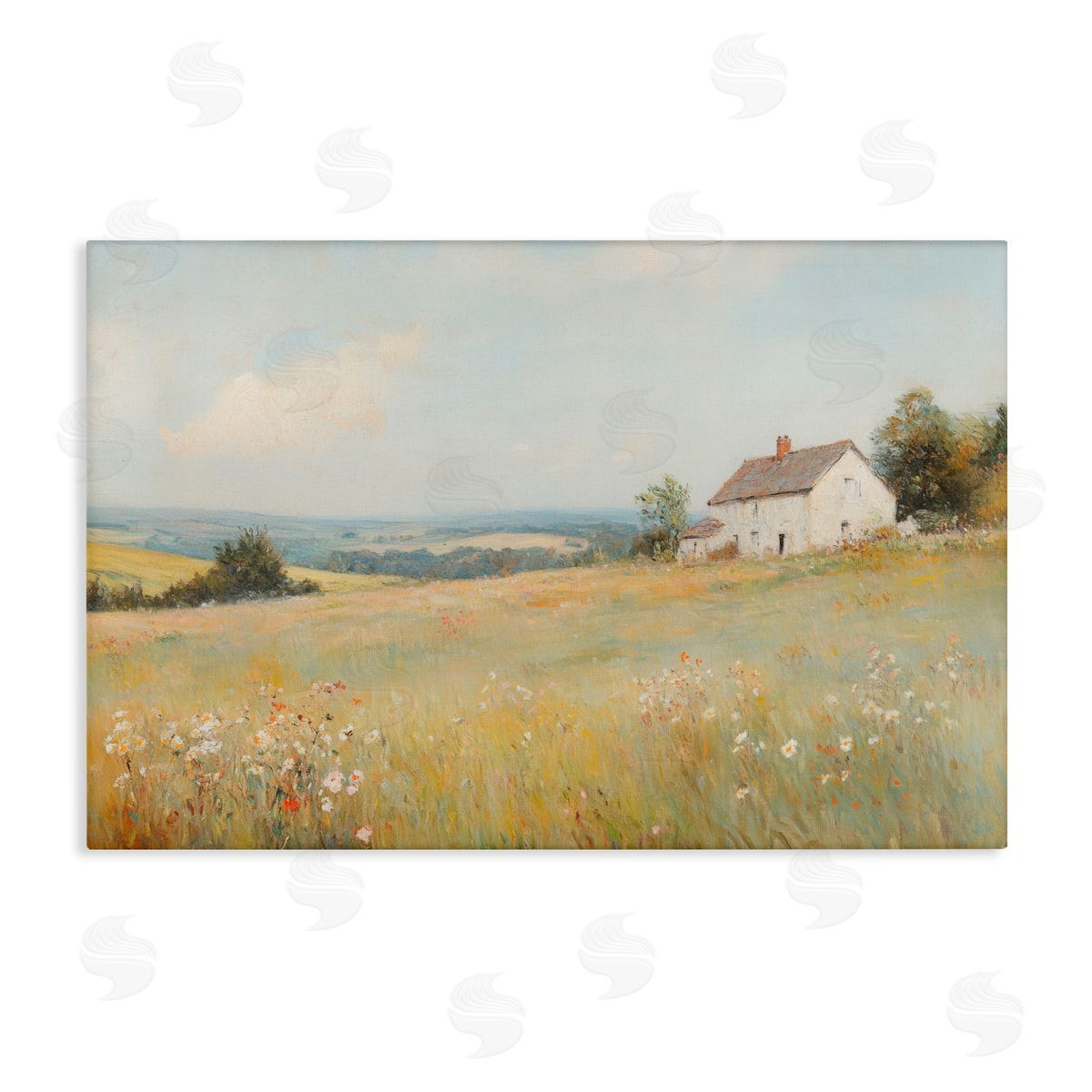 Petal Prints Design Little House Prairie Landscape Canvas Wall Art Print