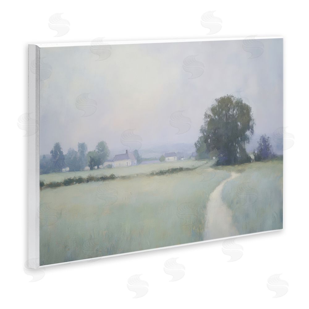 Petal Prints Design Long Driveway Bluish Landscape Wall Plaque Art Print