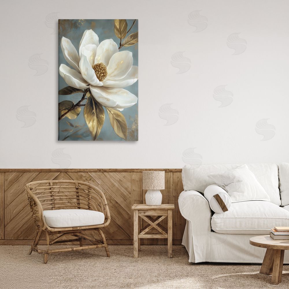 Petal Prints Design Bloomed White Magnolia Floral Canvas Art on Wall